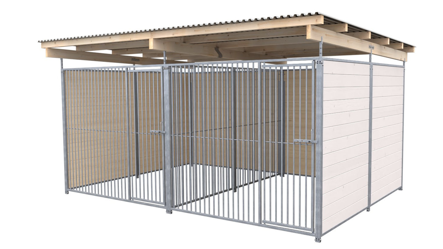 SAUERLAND Hundezwinger Doppelzwinger 3 x 4 m mit Dach
