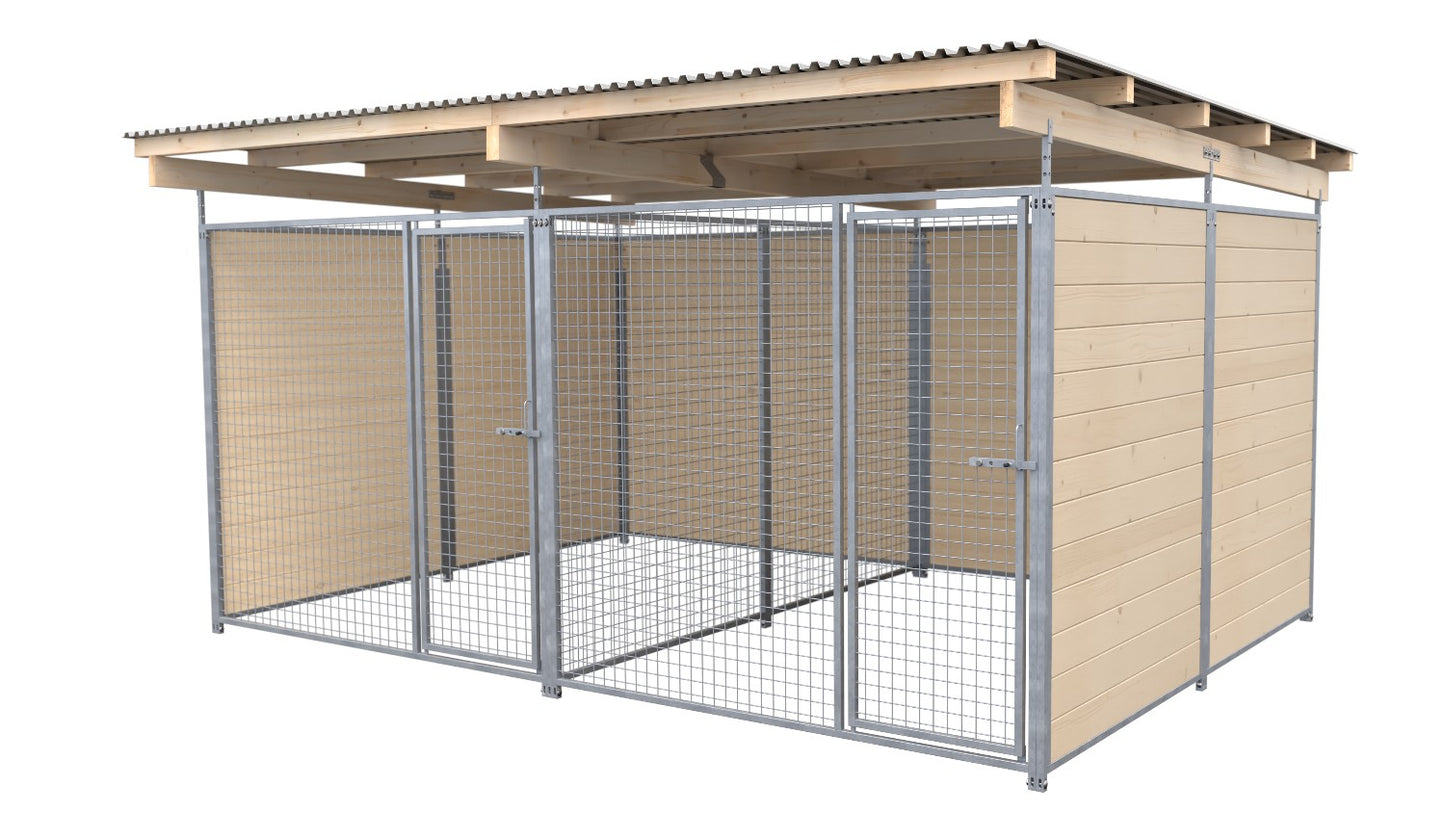 SAUERLAND Hundezwinger Doppelzwinger 3 x 4 m mit Dach