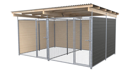 SAUERLAND Hundezwinger Doppelzwinger 3 x 4 m mit Dach
