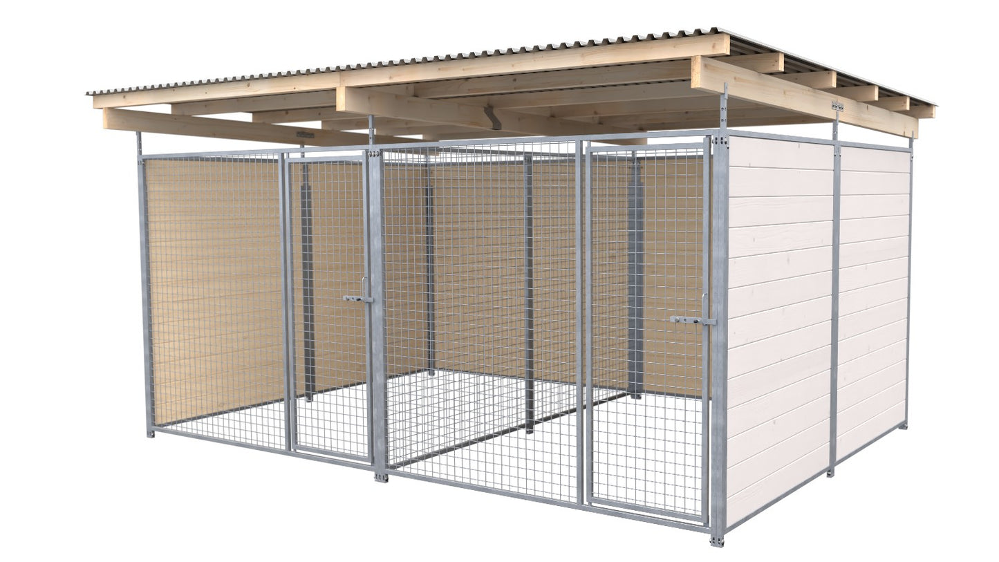 SAUERLAND Hundezwinger Doppelzwinger 3 x 4 m mit Dach