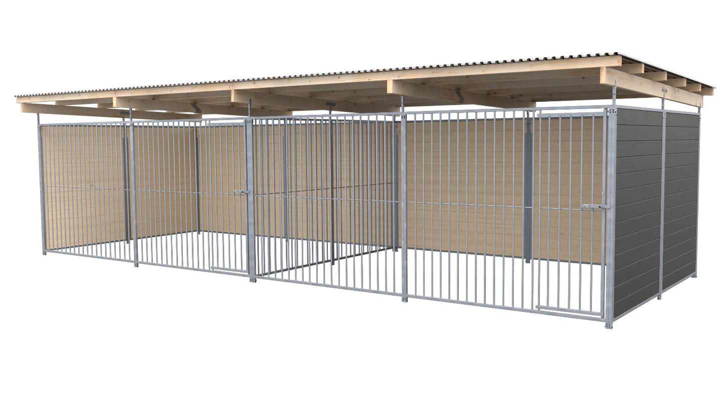 SAUERLAND Hundezwinger Doppelzwinger 3 x 6 m mit Dach