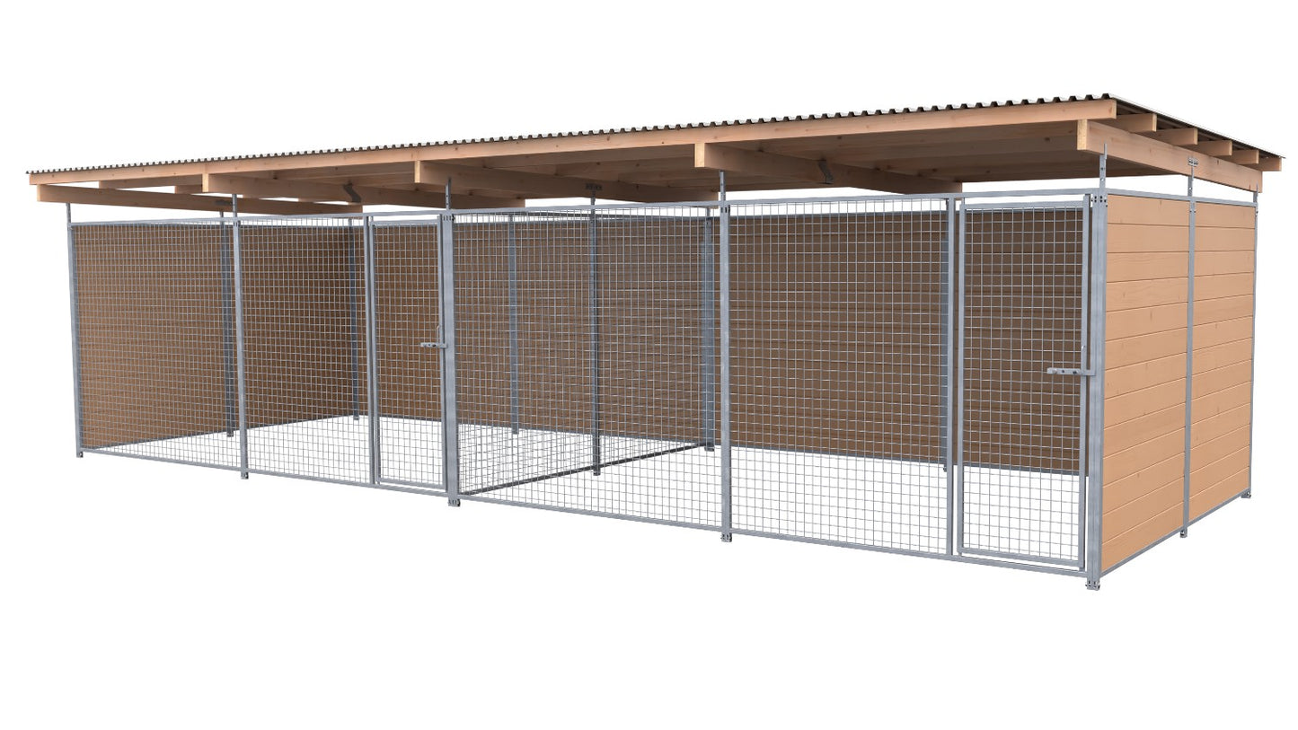 SAUERLAND Hundezwinger Doppelzwinger 3 x 6 m mit Dach