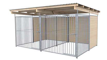 SAUERLAND Hundezwinger Doppelzwinger 3 x 4 m mit Dach
