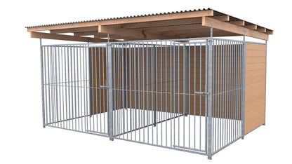 SAUERLAND Hundezwinger Doppelzwinger 3 x 4 m mit Dach