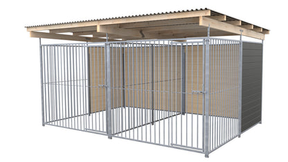 SAUERLAND Hundezwinger Doppelzwinger 3 x 4 m mit Dach