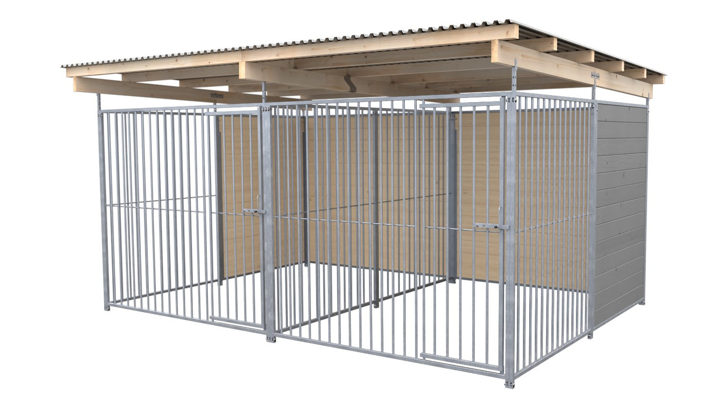 SAUERLAND Hundezwinger Doppelzwinger 3 x 4 m mit Dach