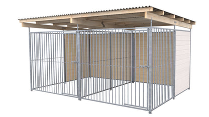 SAUERLAND Hundezwinger Doppelzwinger 3 x 4 m mit Dach