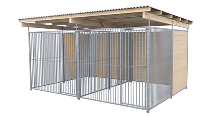 SAUERLAND Hundezwinger Doppelzwinger 3 x 4 m mit Dach