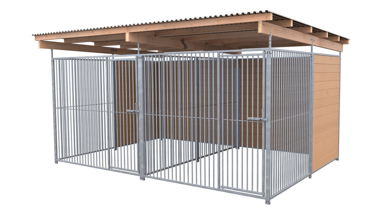 SAUERLAND Hundezwinger Doppelzwinger 3 x 4 m mit Dach