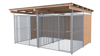 SAUERLAND Hundezwinger Doppelzwinger 3 x 4 m mit Dach