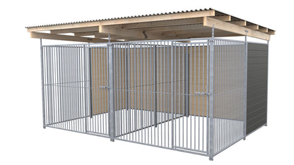 SAUERLAND Hundezwinger Doppelzwinger 3 x 4 m mit Dach