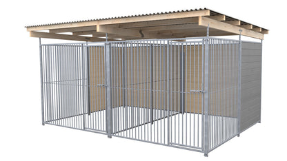 SAUERLAND Hundezwinger Doppelzwinger 3 x 4 m mit Dach