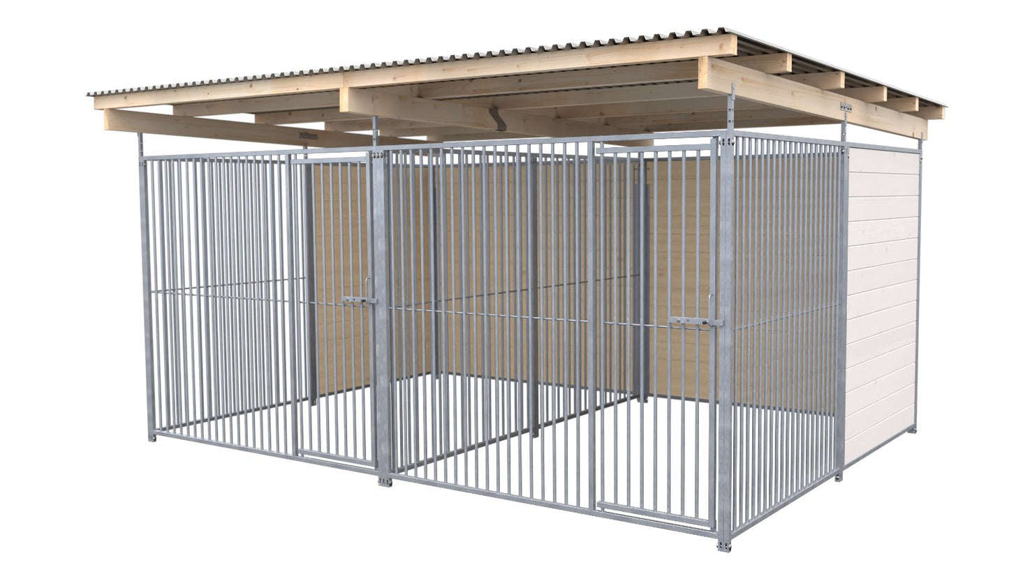 SAUERLAND Hundezwinger Doppelzwinger 3 x 4 m mit Dach