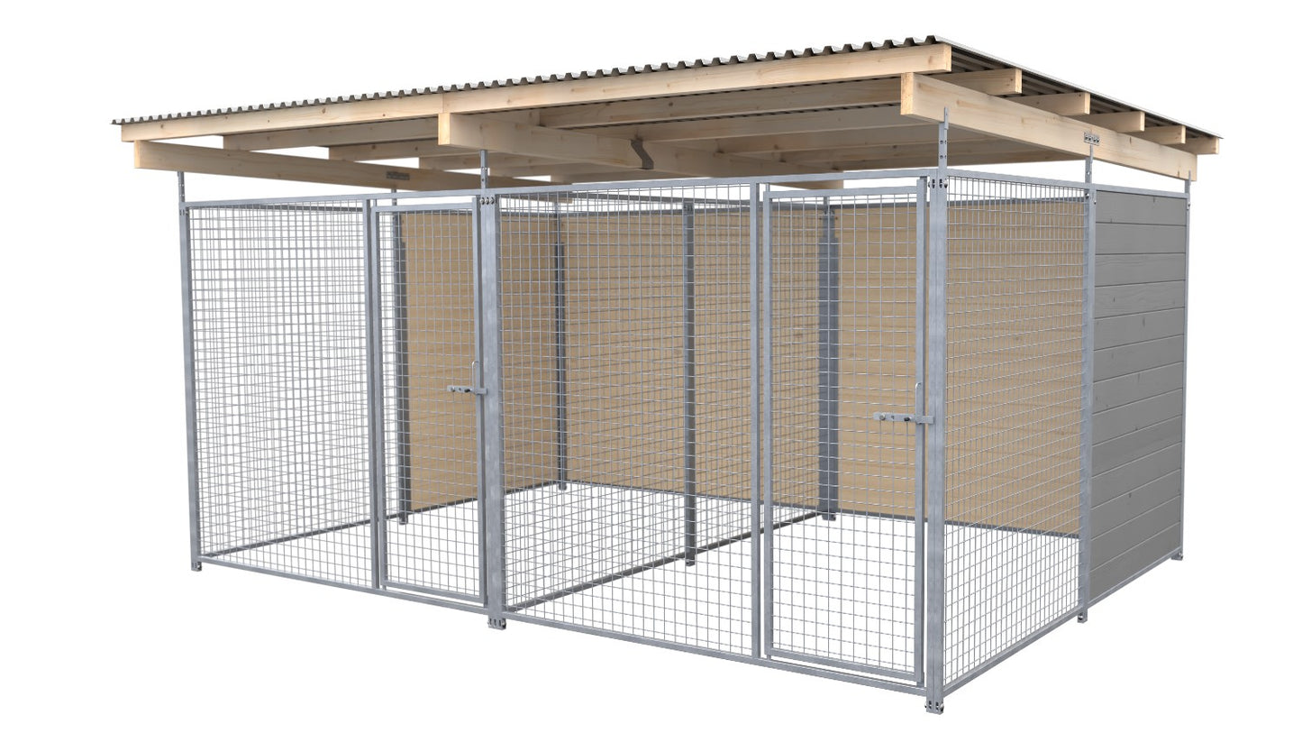 SAUERLAND Hundezwinger Doppelzwinger 3 x 4 m mit Dach