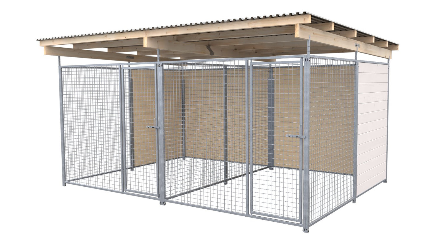 SAUERLAND Hundezwinger Doppelzwinger 3 x 4 m mit Dach