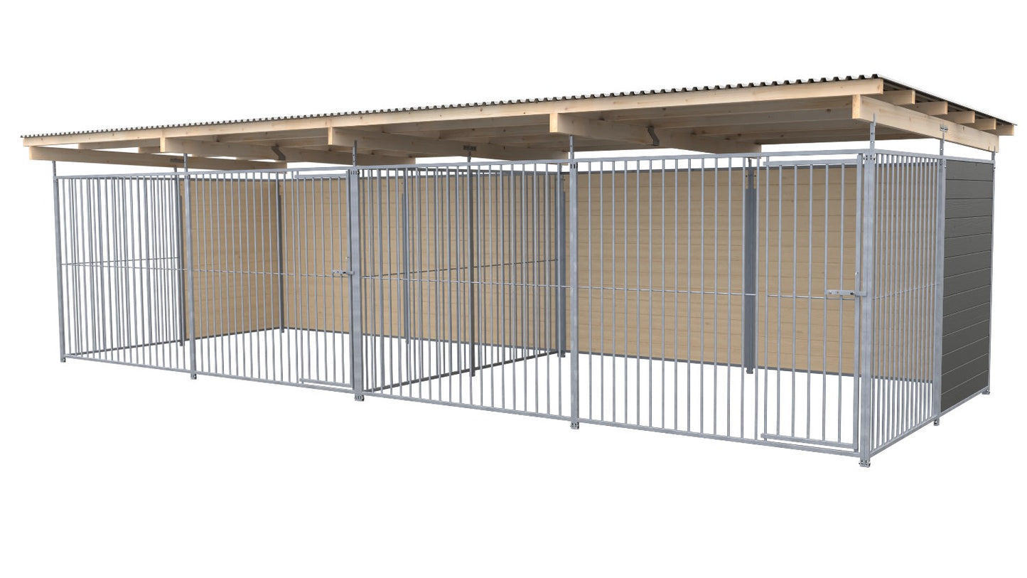 SAUERLAND Hundezwinger Doppelzwinger 3 x 6 m mit Dach