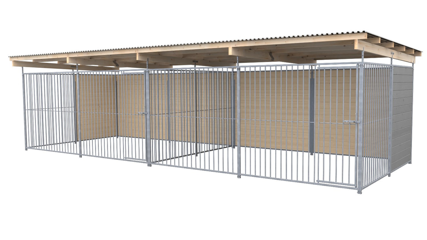 SAUERLAND Hundezwinger Doppelzwinger 3 x 8 m mit Dach