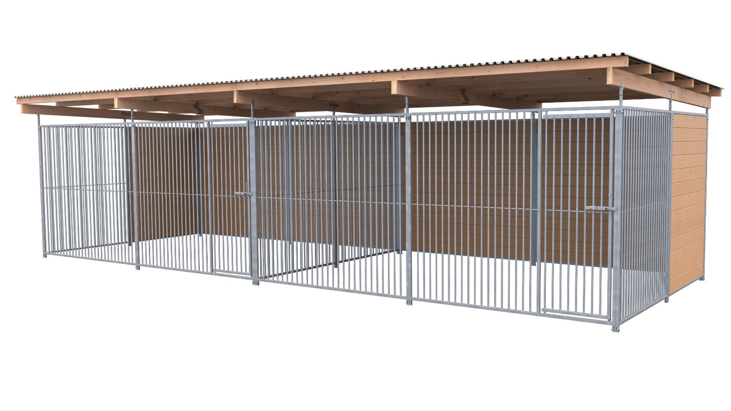 SAUERLAND Hundezwinger Doppelzwinger 3 x 8 m mit Dach