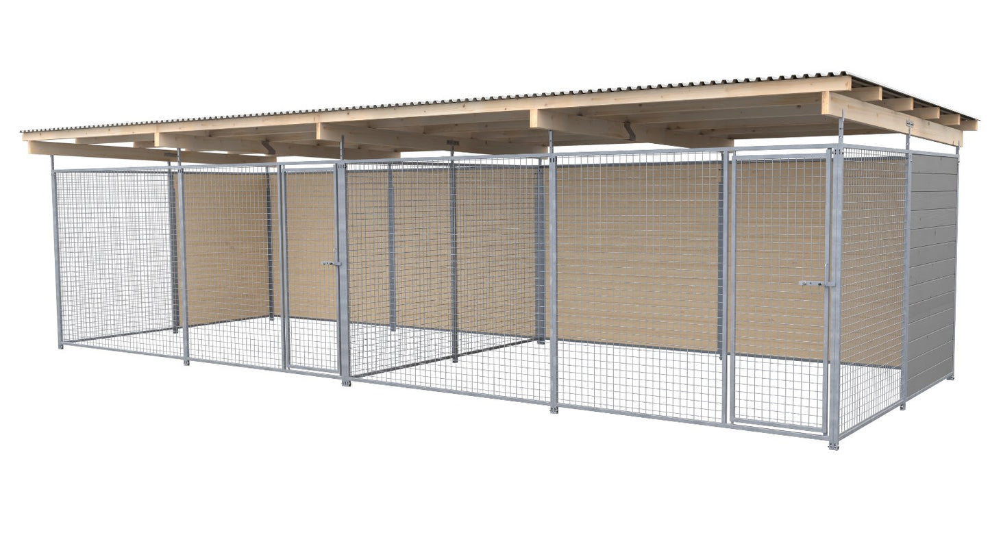 SAUERLAND Hundezwinger Doppelzwinger 3 x 8 m mit Dach