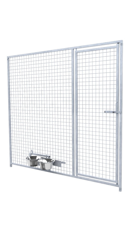 Preisstar Hundezwinger Gitter-Elemente mit Tür und Futterset 5x5 cm Maschenweite