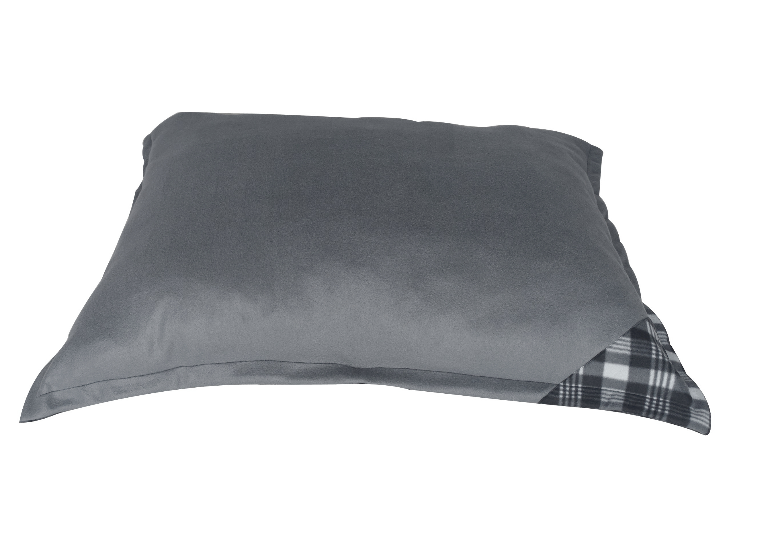 Hundebett / Hundekissen XXXL grau/Karo, 120x100 cm, Wendekissen