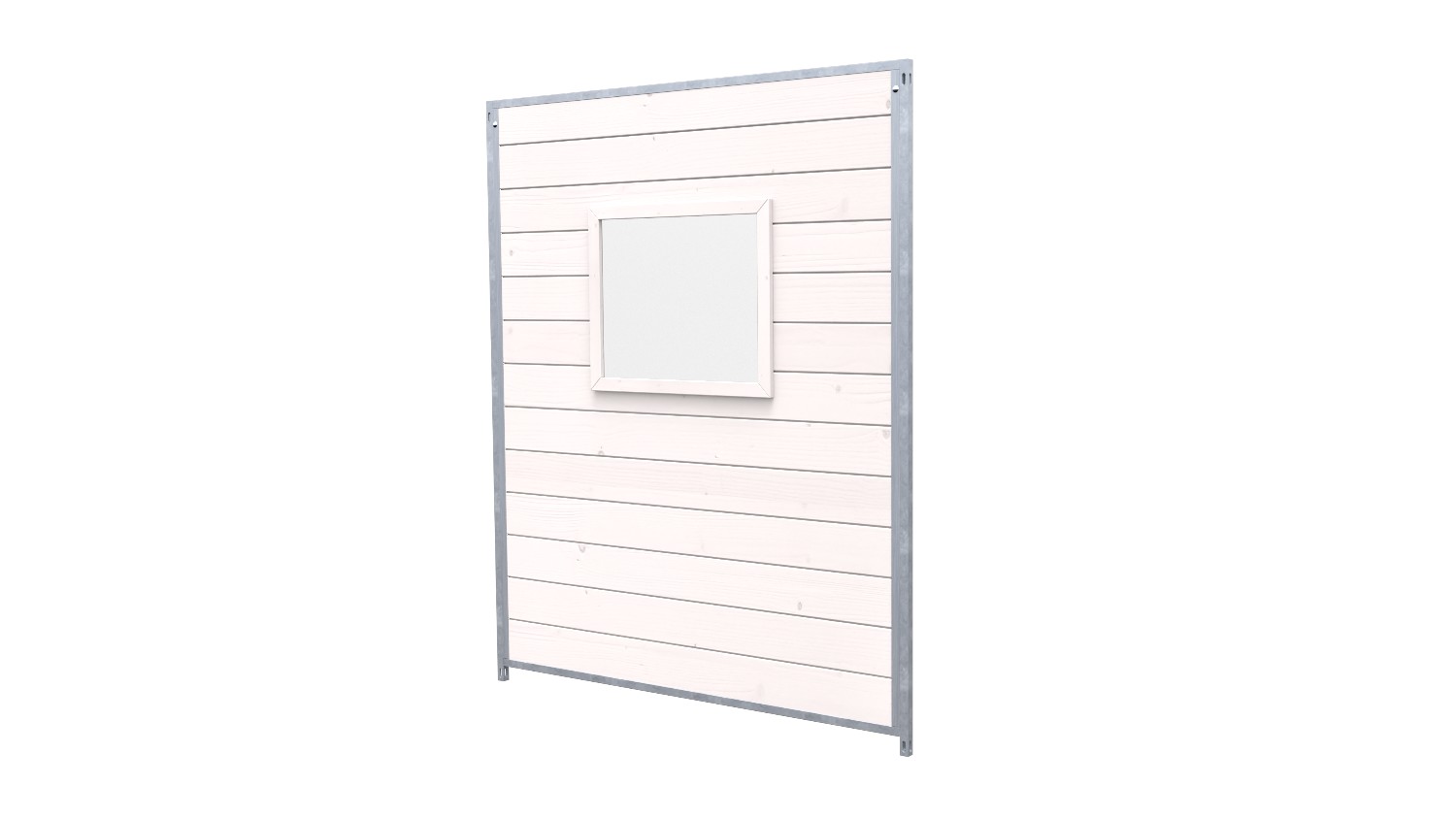 Hundezwinger Holzelement Sonderserie mit Fenster 1,84 x 1,5 m | Weiß lasiert