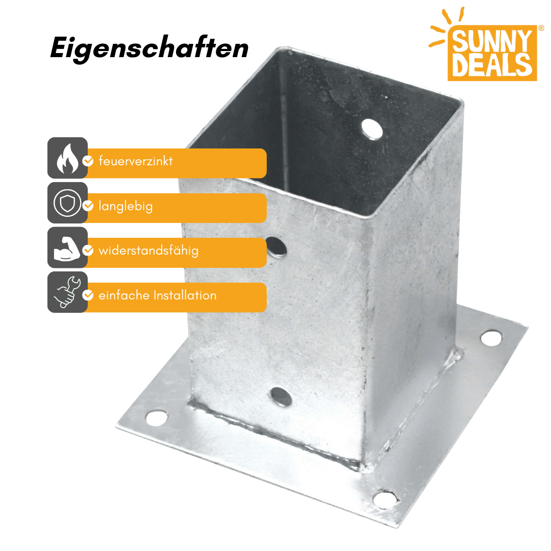 Aufschraubhülsen Eigenschaften Eigenschaften der SunnyDeals Aufschraub-Bodenhülsen