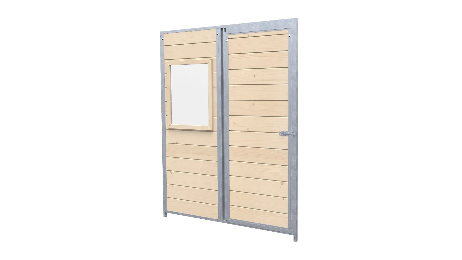 Hundezwinger Holzelement Sonderserie mit Fenster und Tür 1,84 x 1,5 m | naturbelassen