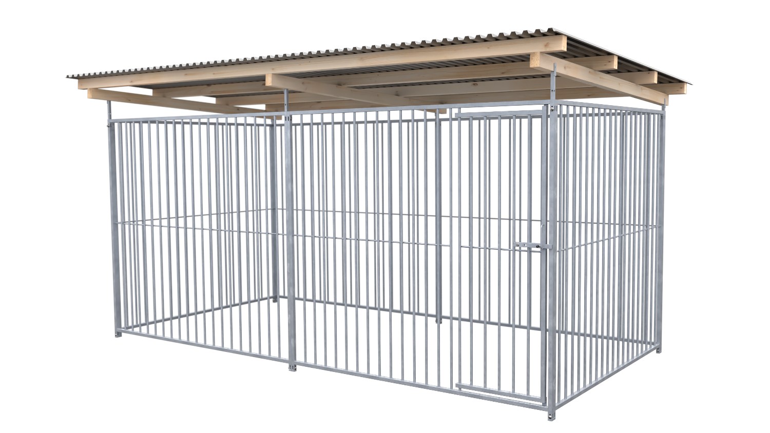 SAUERLAND Hundezwinger 2 x 3 m | rundum offen | Metall | Rohrstab Abstand 8 cm