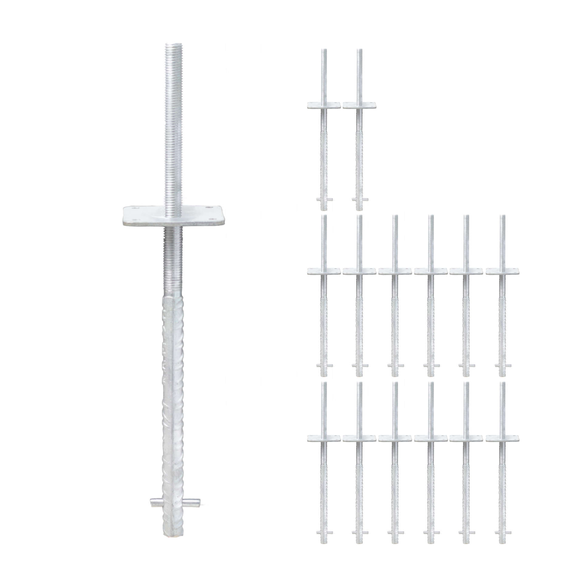 verstellbarer Pfostenträger zum einbetonieren - Betonanker Größe: 100x100x500mm - Set15