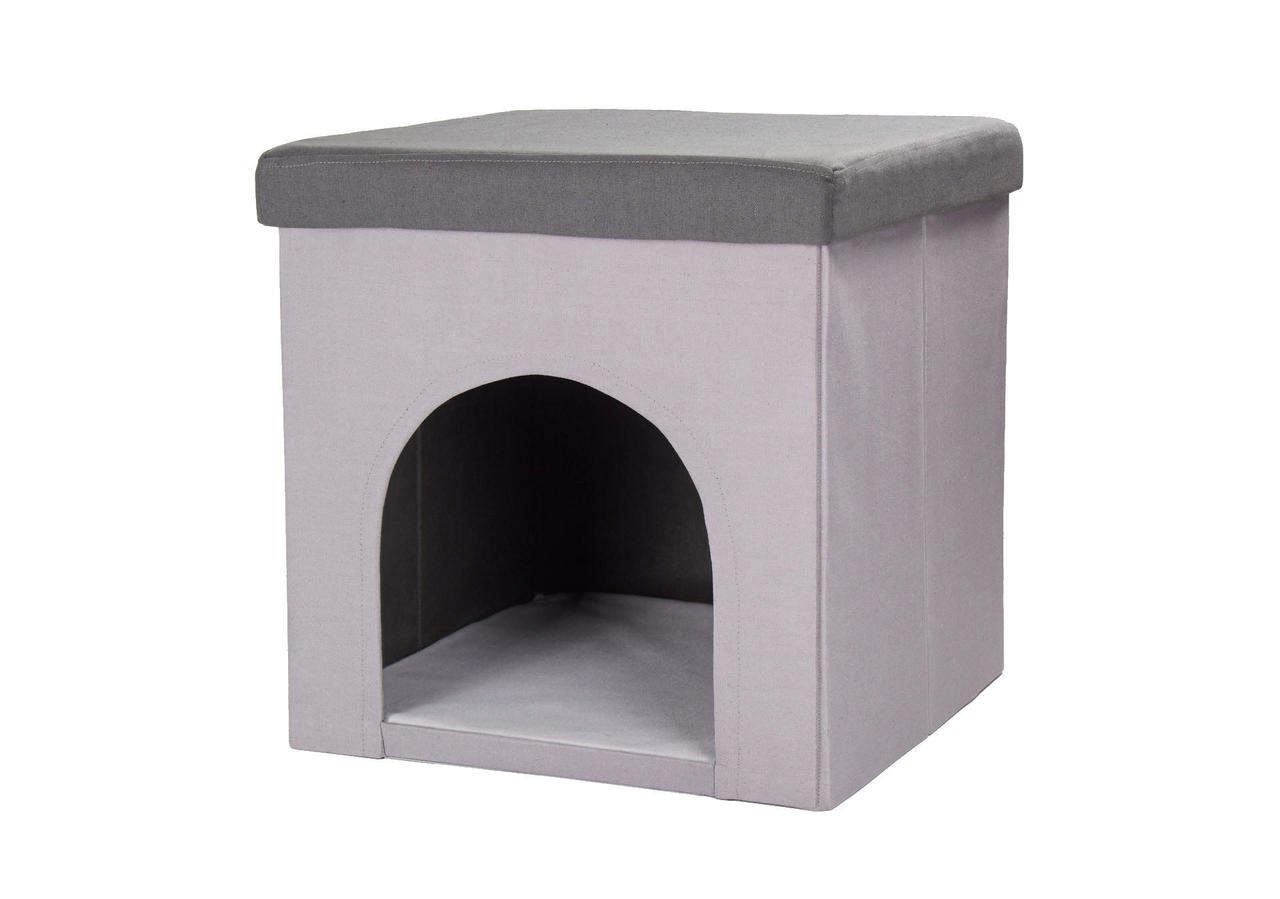 Hundehöhle / Katzenhöhle und Hocker grau, 50x50x50cm Hundehöhle / Katzenhöhle und Hocker grau, 50x50x50cm