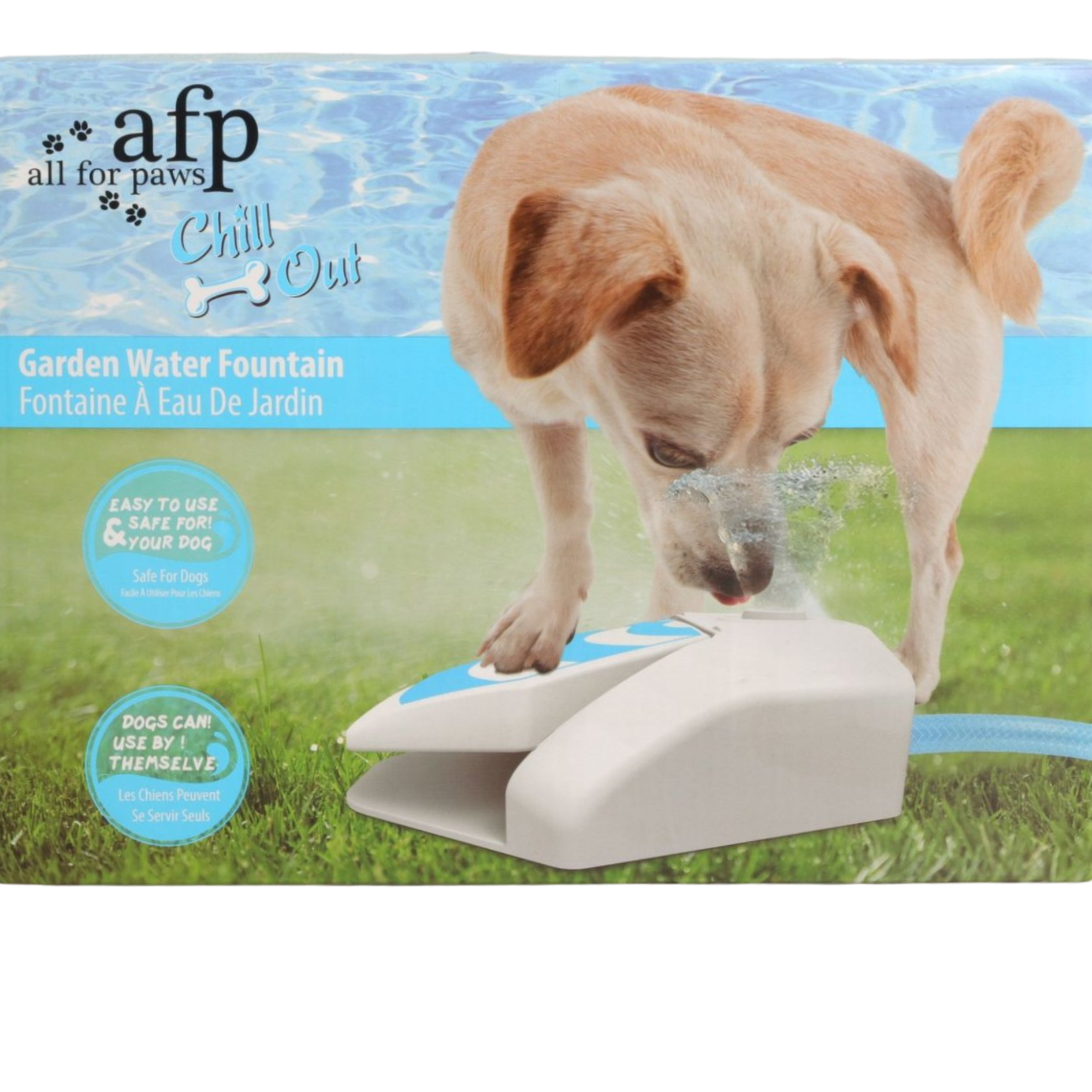 Hunde-Wasserspiel mit Schlauchanschluss zum abkühlen und Spaß haben