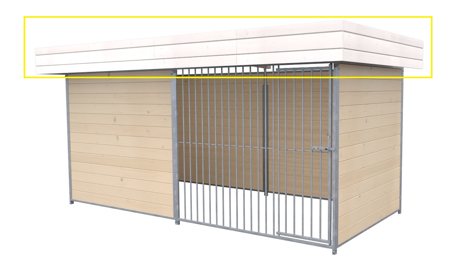 Dachblende für SAUERLAND Hundezwinger 2 x 4 m Weiß lasiert Dachblende für SAUERLAND Hundezwinger 2 x 4 m Weiß lasiert