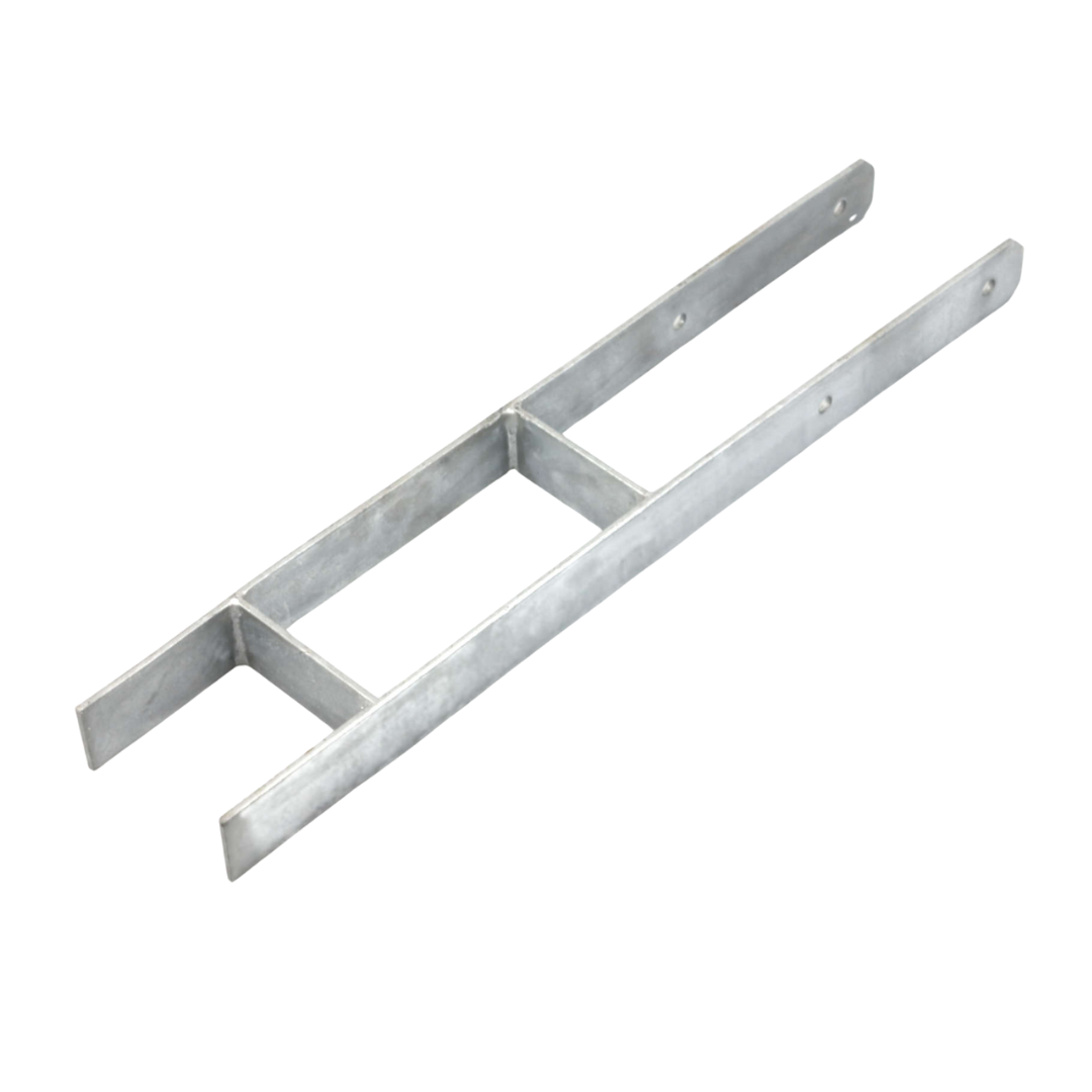 H-Anker schwer verzinkt Set 4x Bodenanker schwer H-Form verzinkt 91 x 600 mm für 9 cm Pfosten