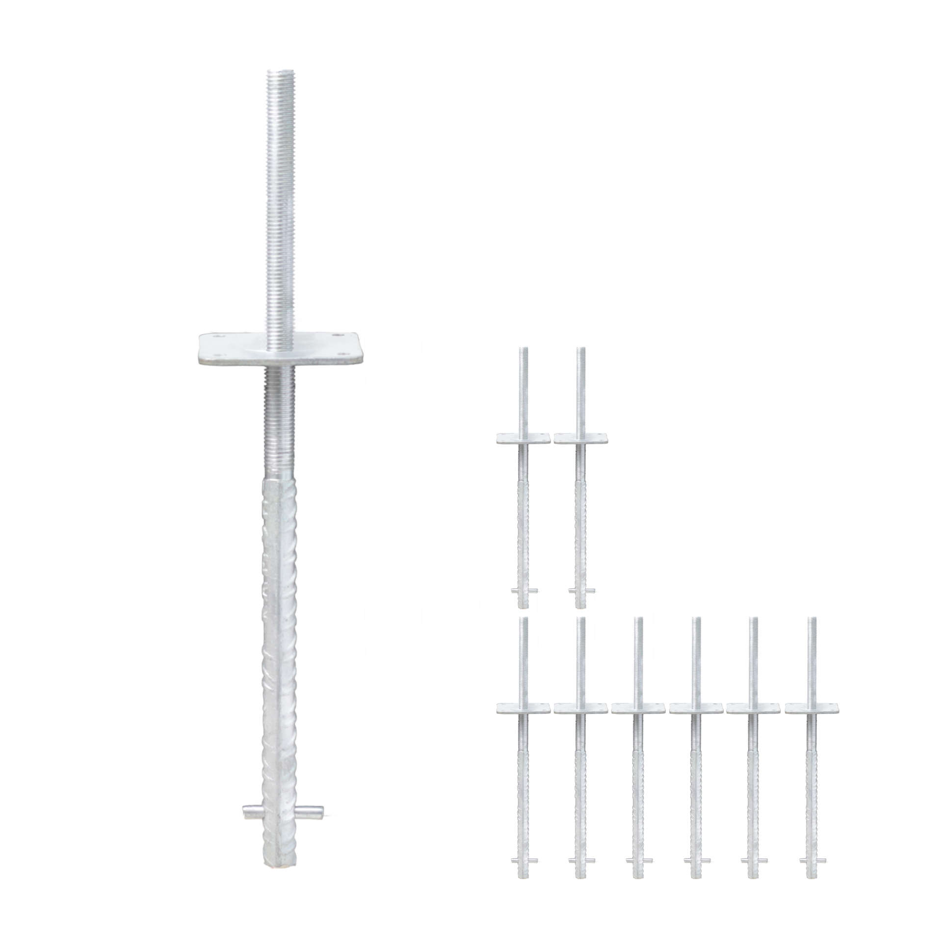 verstellbarer Pfostenträger zum einbetonieren - Betonanker Größe: 100x100x500mm - Set9