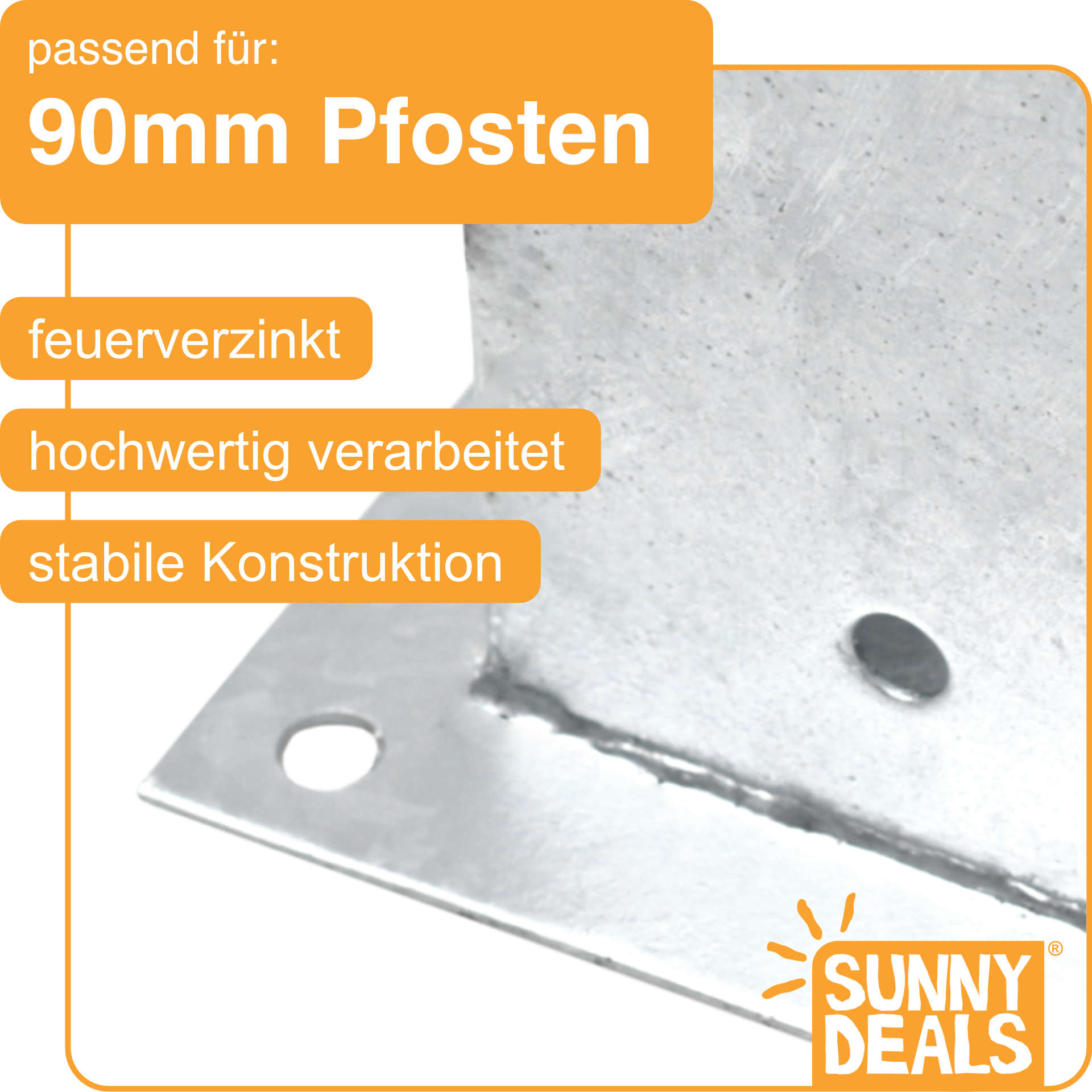 Aufschraubhülsen für Pfosten: Set 9 Stück Größe: 91x91x150 mm