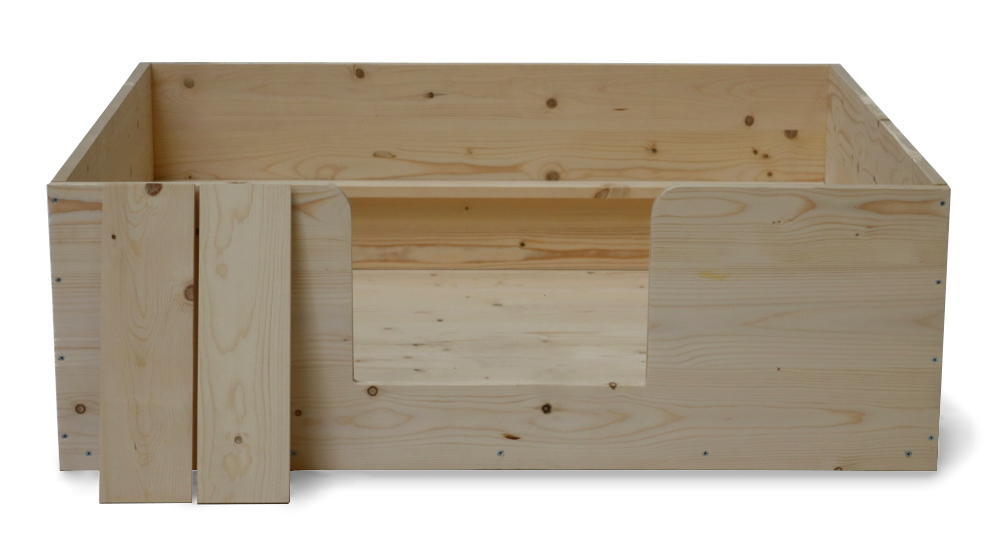 Wurfkiste naturbelassen 80 x 80 x H 40 cm inkl. Welpenschutz, Sonderserie Wurfkiste naturbelassen 80 x 80 x H 40 cm inkl. Welpenschutz, Sonderserie