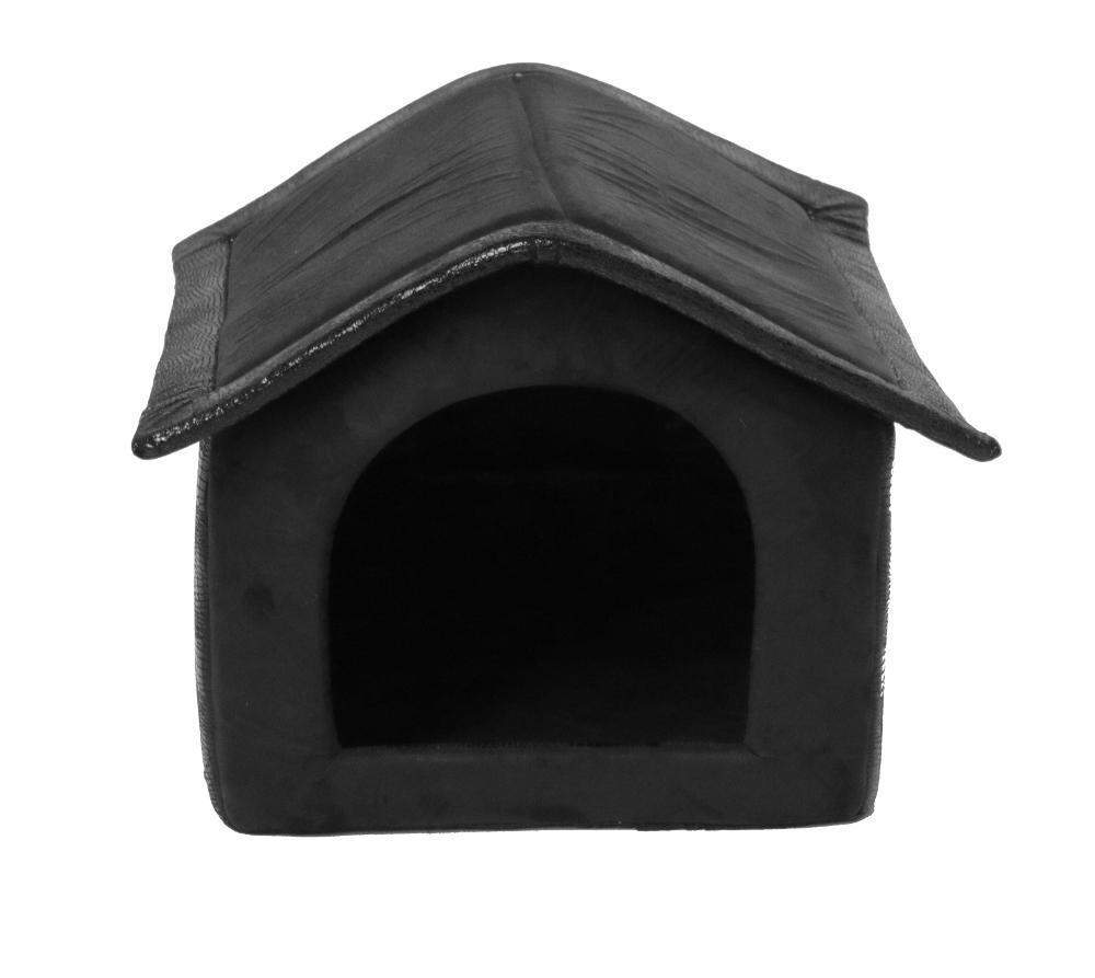 Stoff-Hundehütte / Hundehöhle, schwarz - 64 x 57 x 60 cm