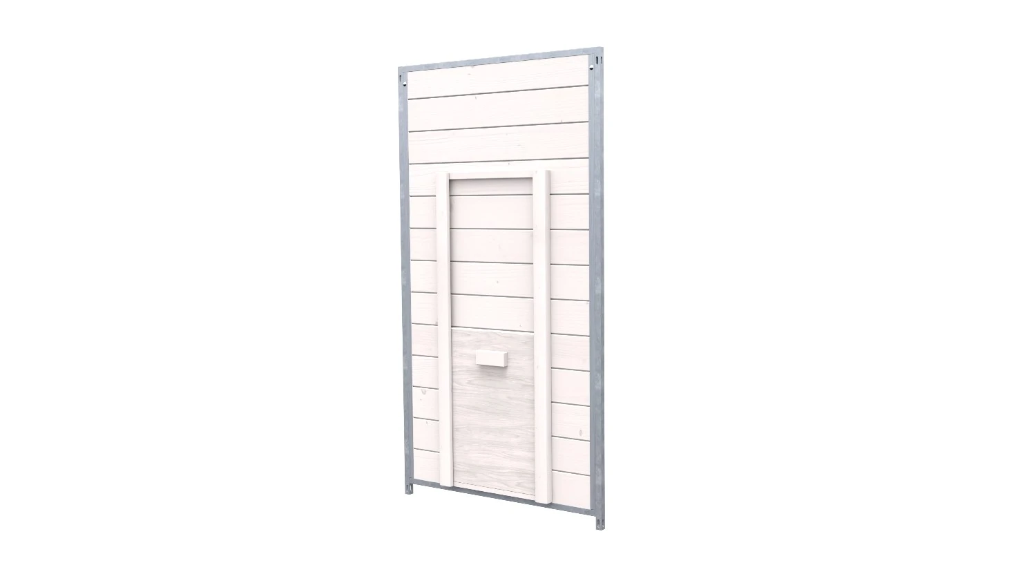 Hundezwinger Holzelement Sonderserie mit Schlupf und Schieber 1,84 x 1,0 m | weiß lasiert