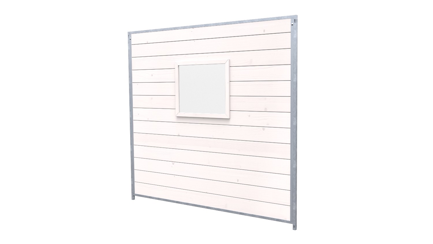 Hundezwinger Holzelement Sonderserie mit Fenster 1,84 x 2,0 m | Weiß lasiert