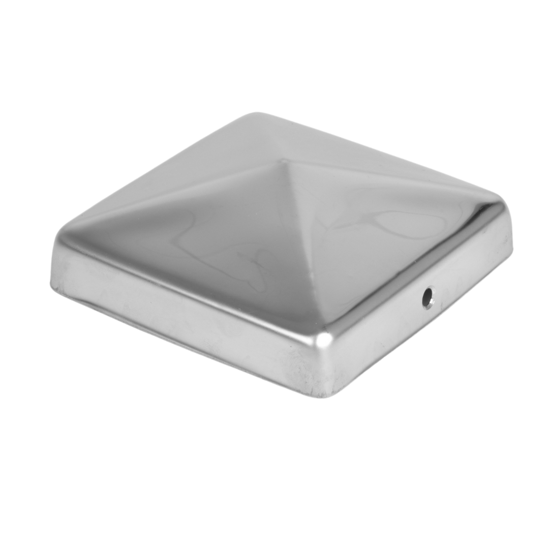 Pfostenkappen Edelstahl für 7x7cm Pfosten, Set 16 Stück Pfostenkappen Edelstahl für 7x7cm Pfosten, Set 16 Stück