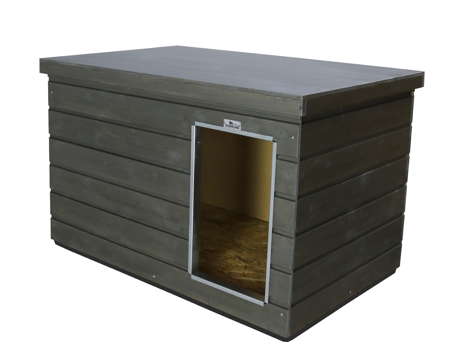 Holz-Hundehütte graphitgrau
