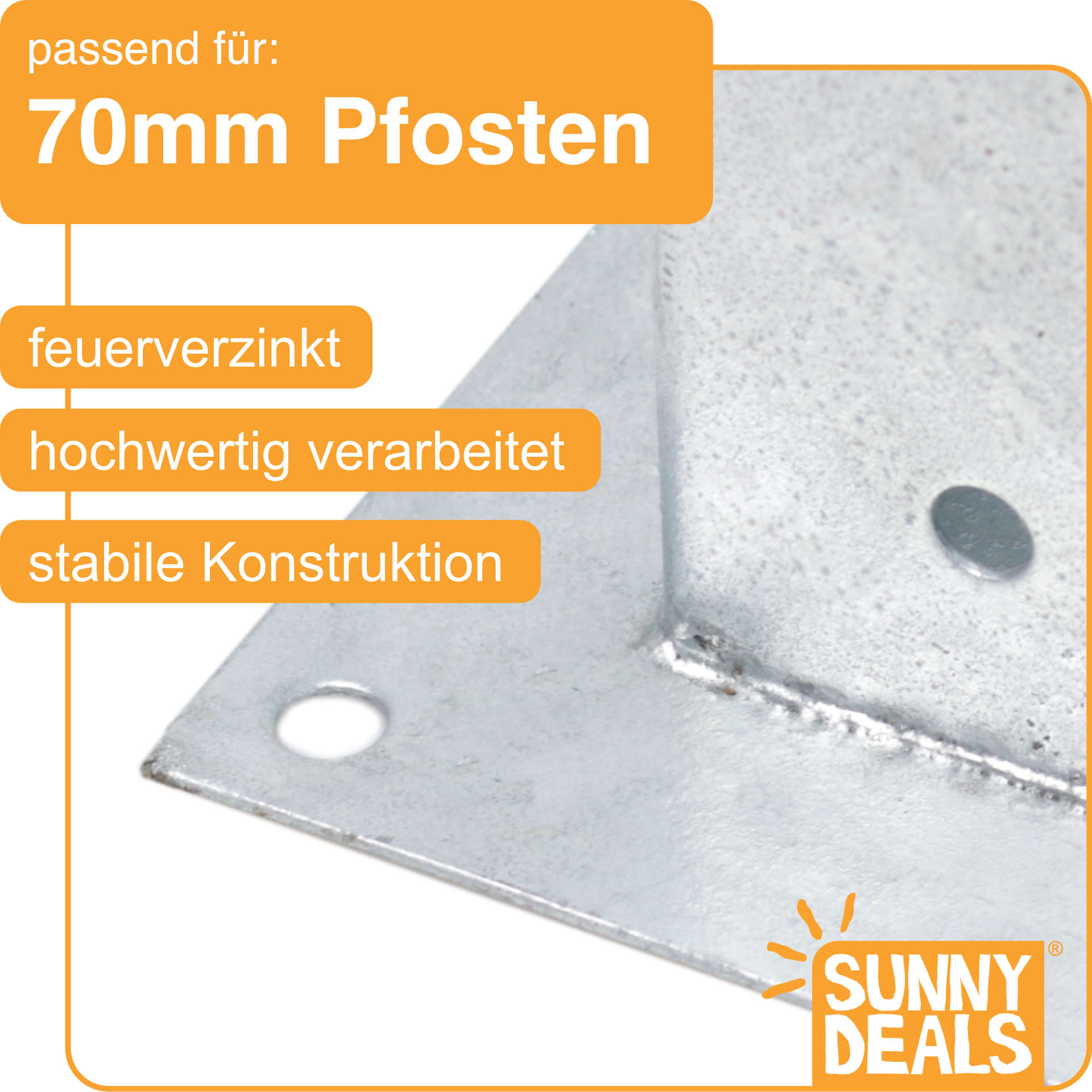 Aufschraubhülsen für Pfosten: Set 21 Stück Größe: 71x71x150 mm