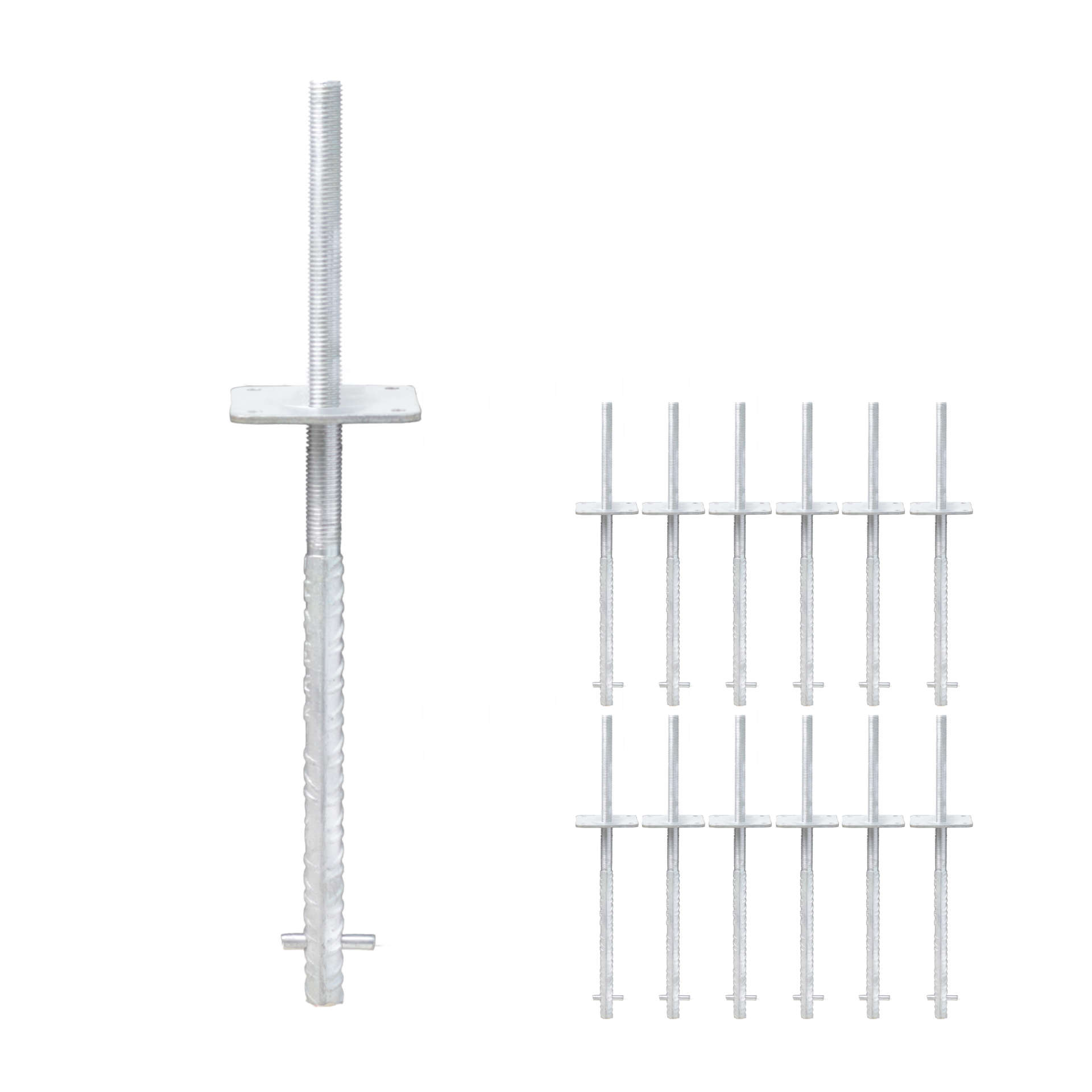 verstellbarer Pfostenträger zum einbetonieren - Betonanker Größe: 100x100x500mm - Set13