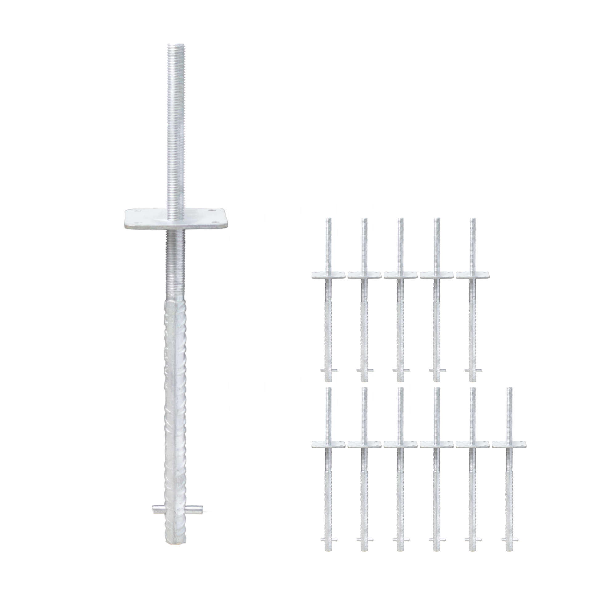 verstellbarer Pfostenträger zum einbetonieren - Betonanker Größe: 100x100x500mm - Set12
