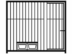 Rohrstabelement mit Tür und Futterset, Zeichnung Home-Rohrstabelem. 1,8x1,5 m m.Tür u.F-Set, 8cm