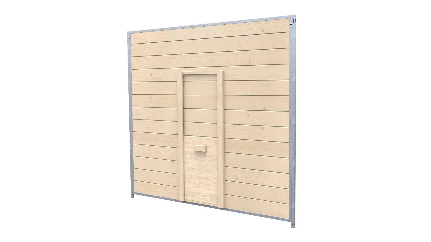 Hundezwinger Holzelement Sonderserie mit Schlupf und Schieber 1,84 x 2,0 m | naturbelassen