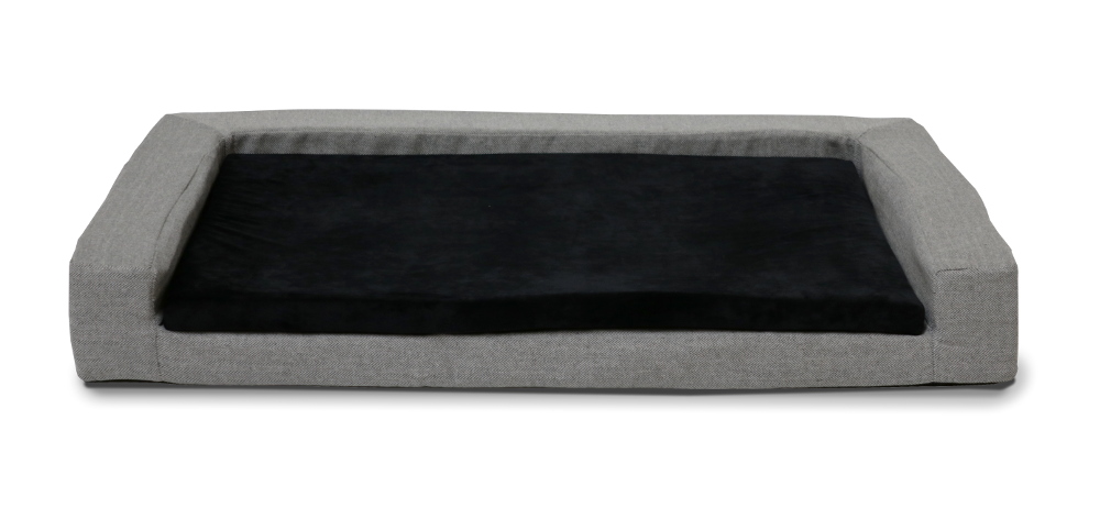 Hundekissen grau/schwarz, Memory Foam, große Liegefläche 120 x 80 cm