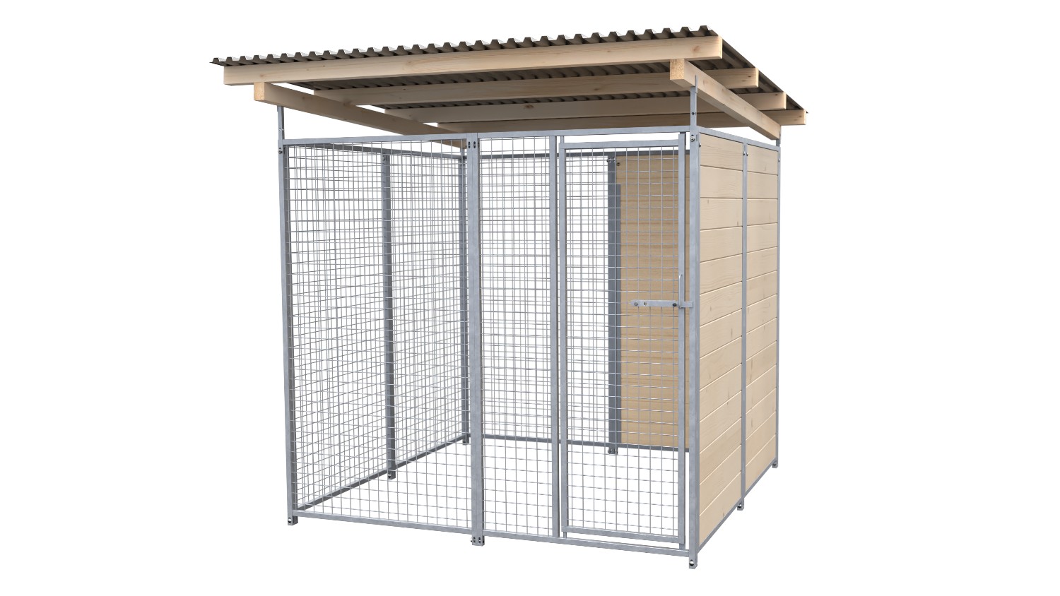 SAUERLAND Hundezwinger 2 x 2 m | 1,5-seitig geschlossen | naturbelassen | Gitter 5x5 cm