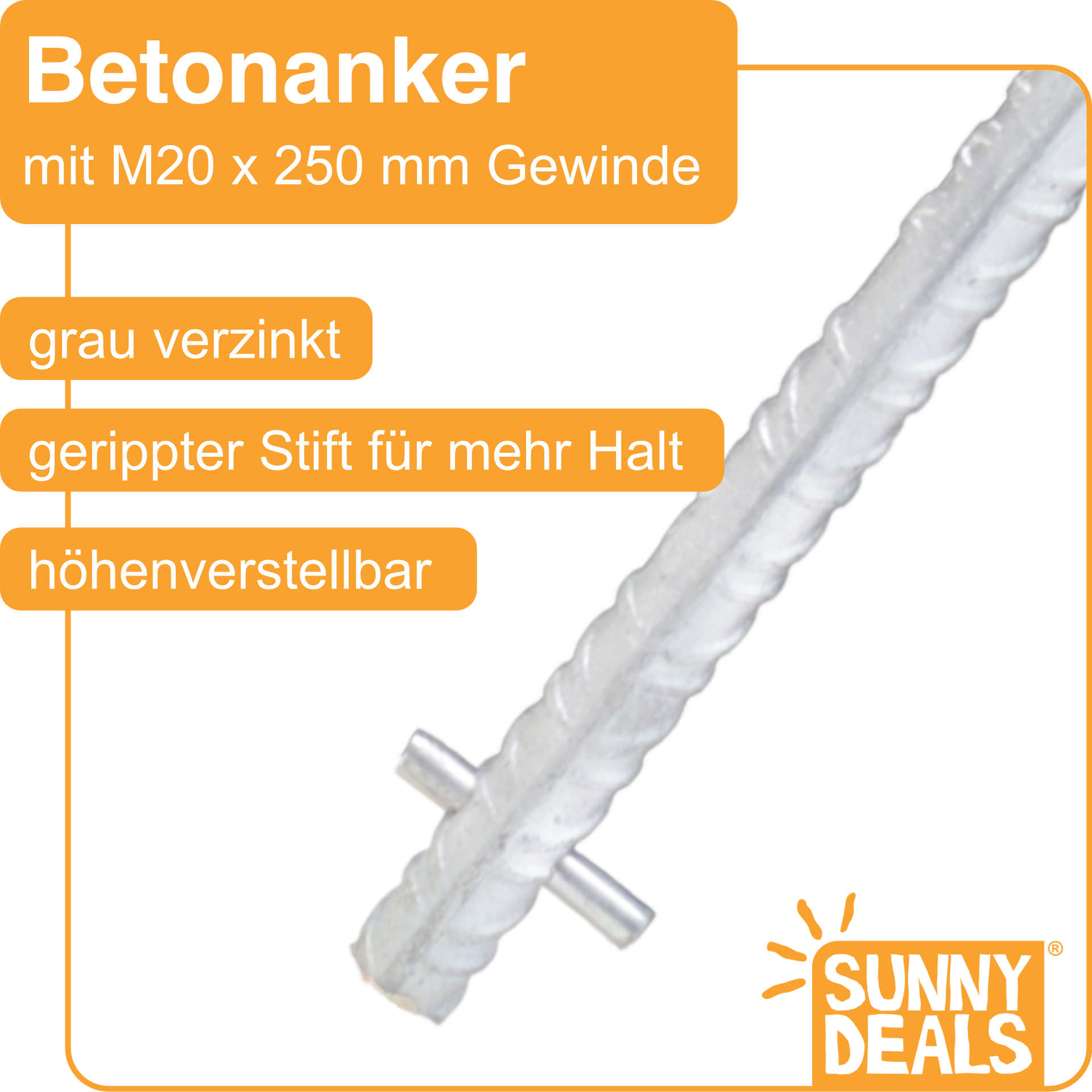 verstellbarer Pfostenträger zum einbetonieren - Betonanker Größe: 100x100x500mm - Set14